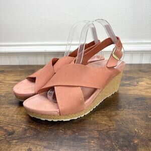 Birkenstock Papillio EU 41 US 10 Samira Sandals Suede Cork Wedge Heels Studded